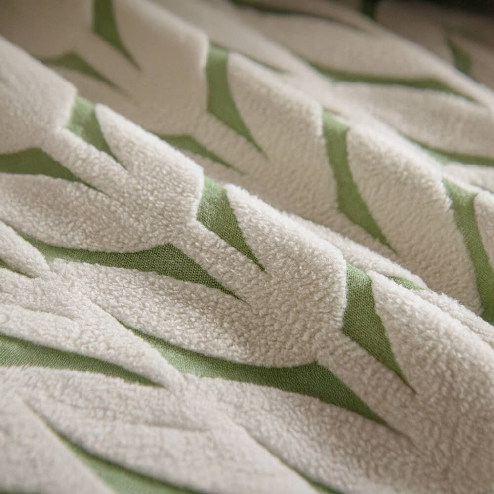 Textured Wheat Ear Pattern Jacquard Fleece Magic Sofa Cover