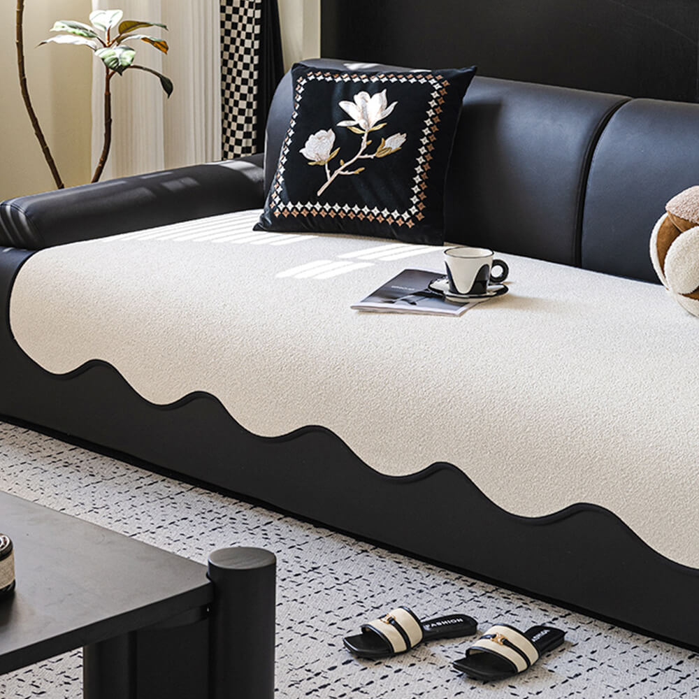 Water-repellent Teddy Fleece Non-Slip Straight Outdoor Sofa Cover