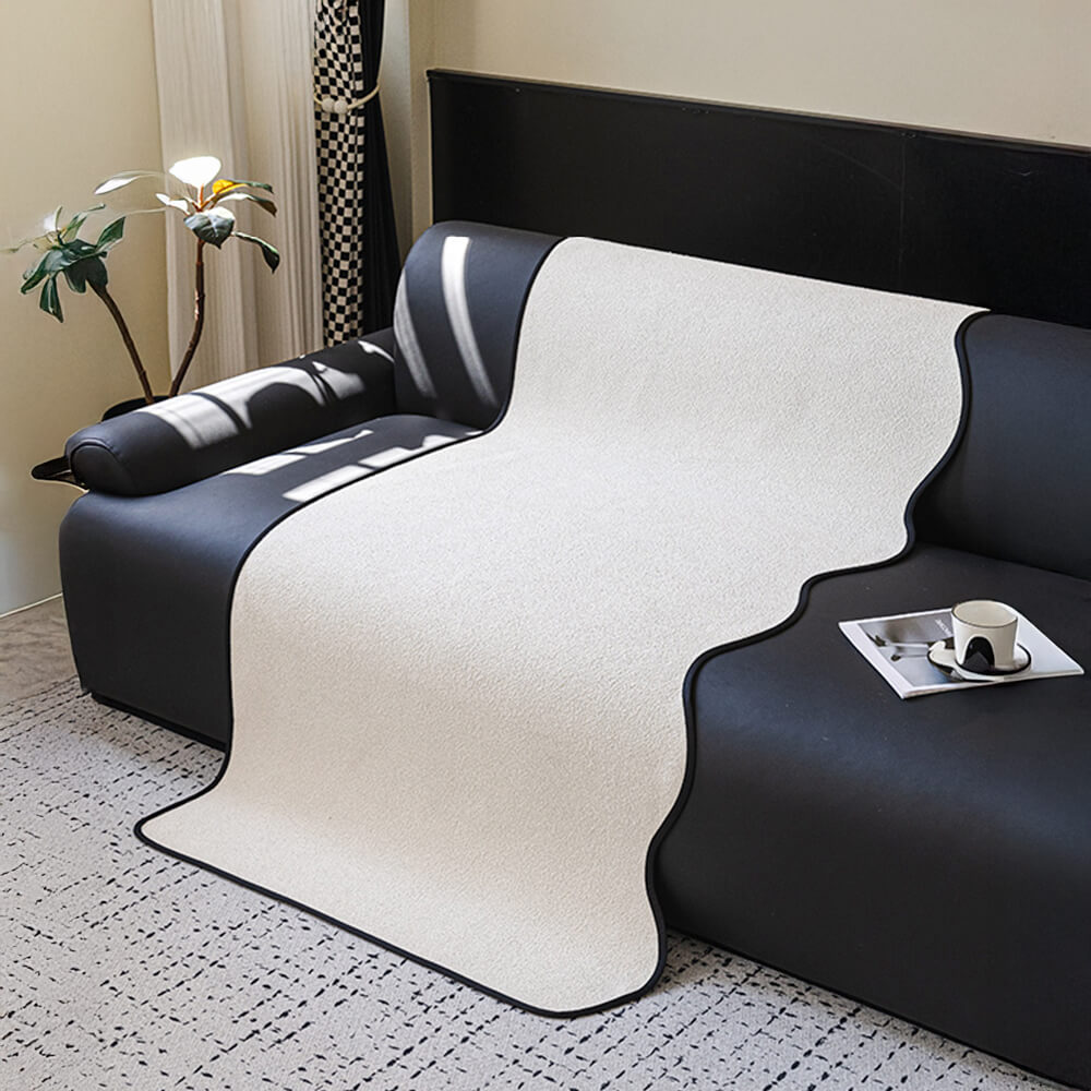 Water-repellent Teddy Fleece Non-Slip Straight Outdoor Sofa Cover