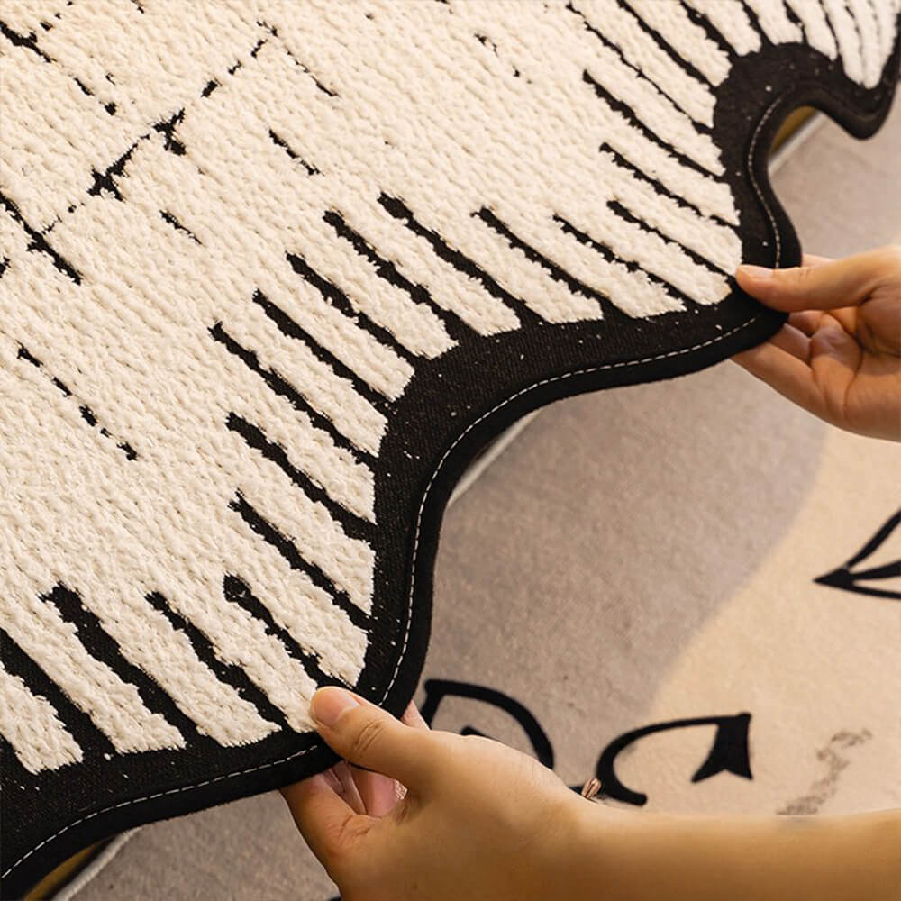 Soft Thickened Plush Sofa Cover with Irregular Wave Edges