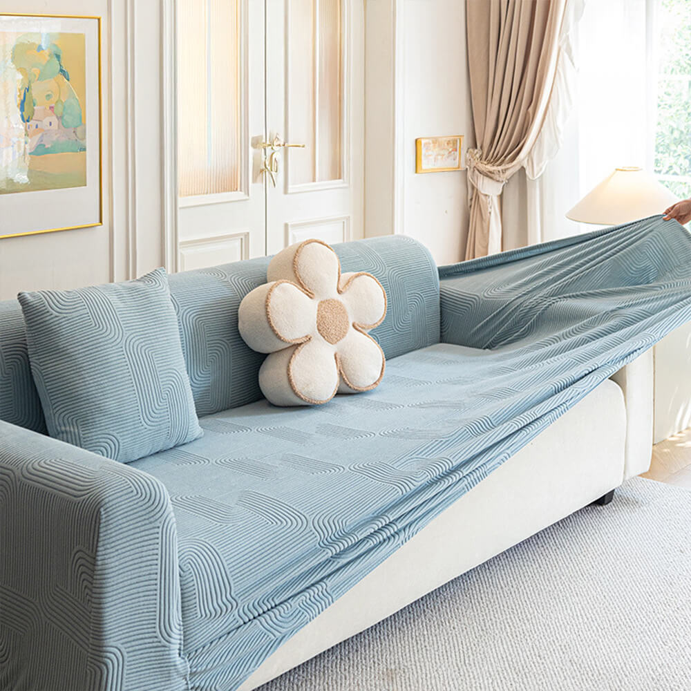 All-Seasons Polar Fleece Elastic Full Wrap Anti-Scratch Sofa Cover