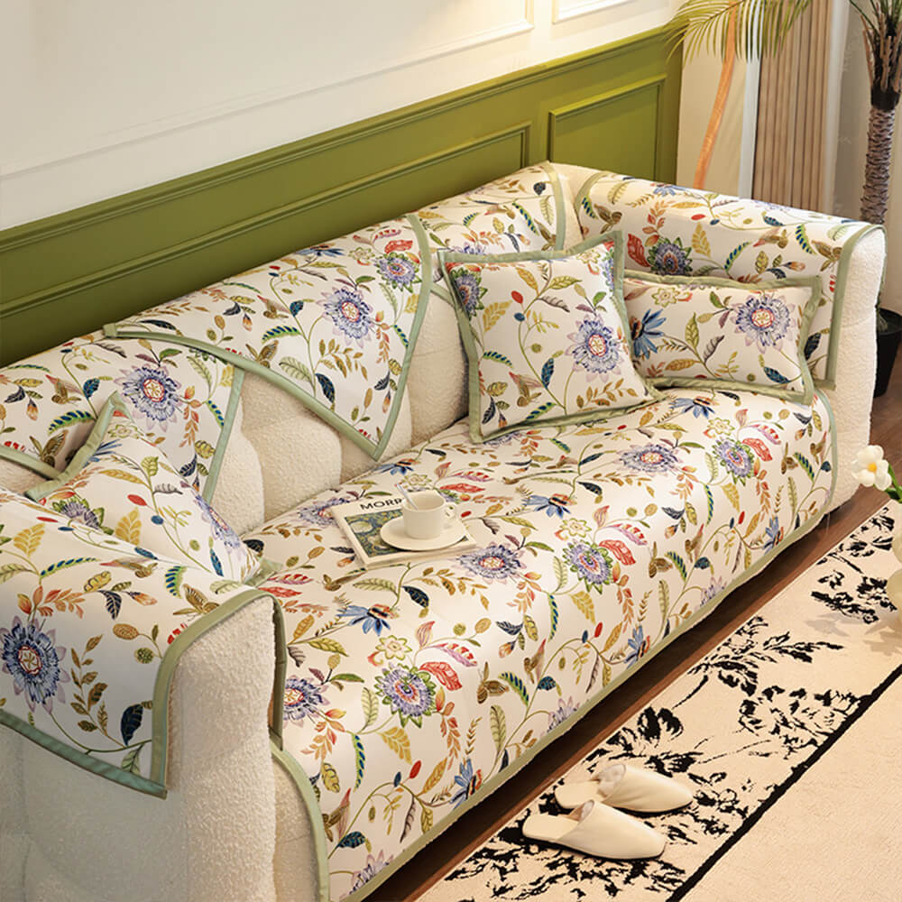 All-Season Cooling Pastoral Floral Sofa Cover
