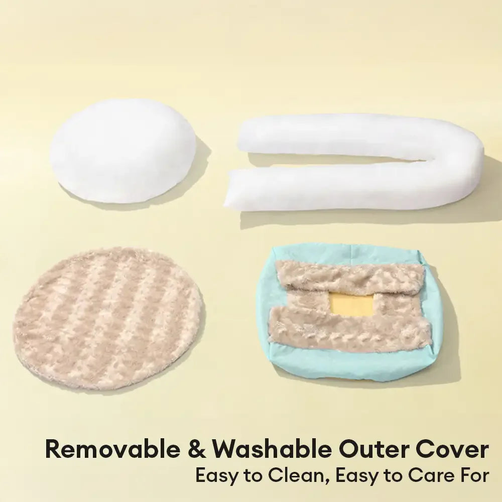 Fluffy Faux Rabbit Fur Warm Donut Dog & Cat Bed