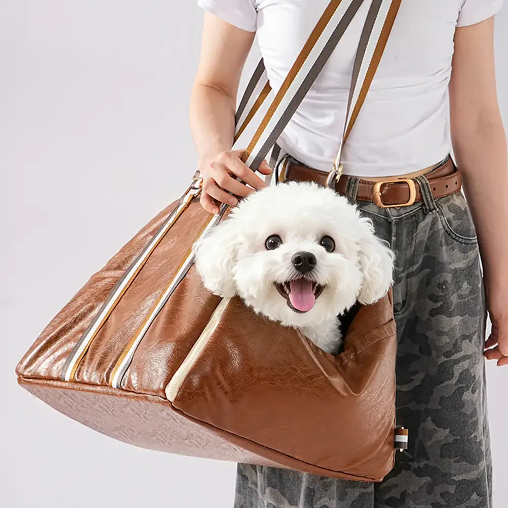 Deluxe Faux Leather Safety Center Console Pet Car Seat and Carrier 3 in 1