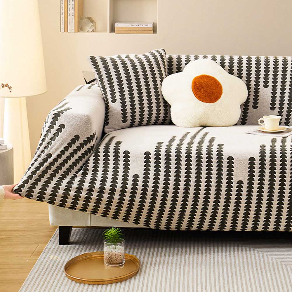 Herringbone Cozy Full-Wrap Stretch Magic Sofa Cover