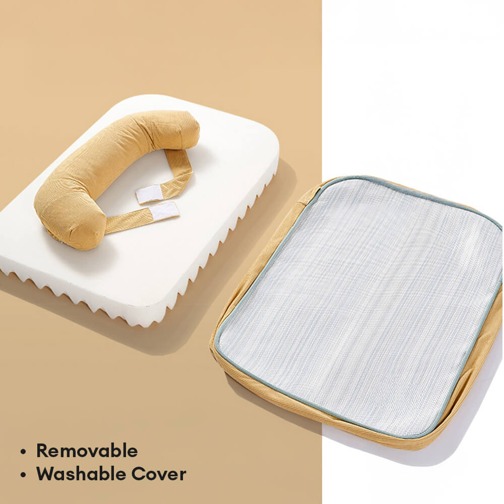 All Season Breathable Orthopedic Dog Bed with Waterproof Liner and Pillow