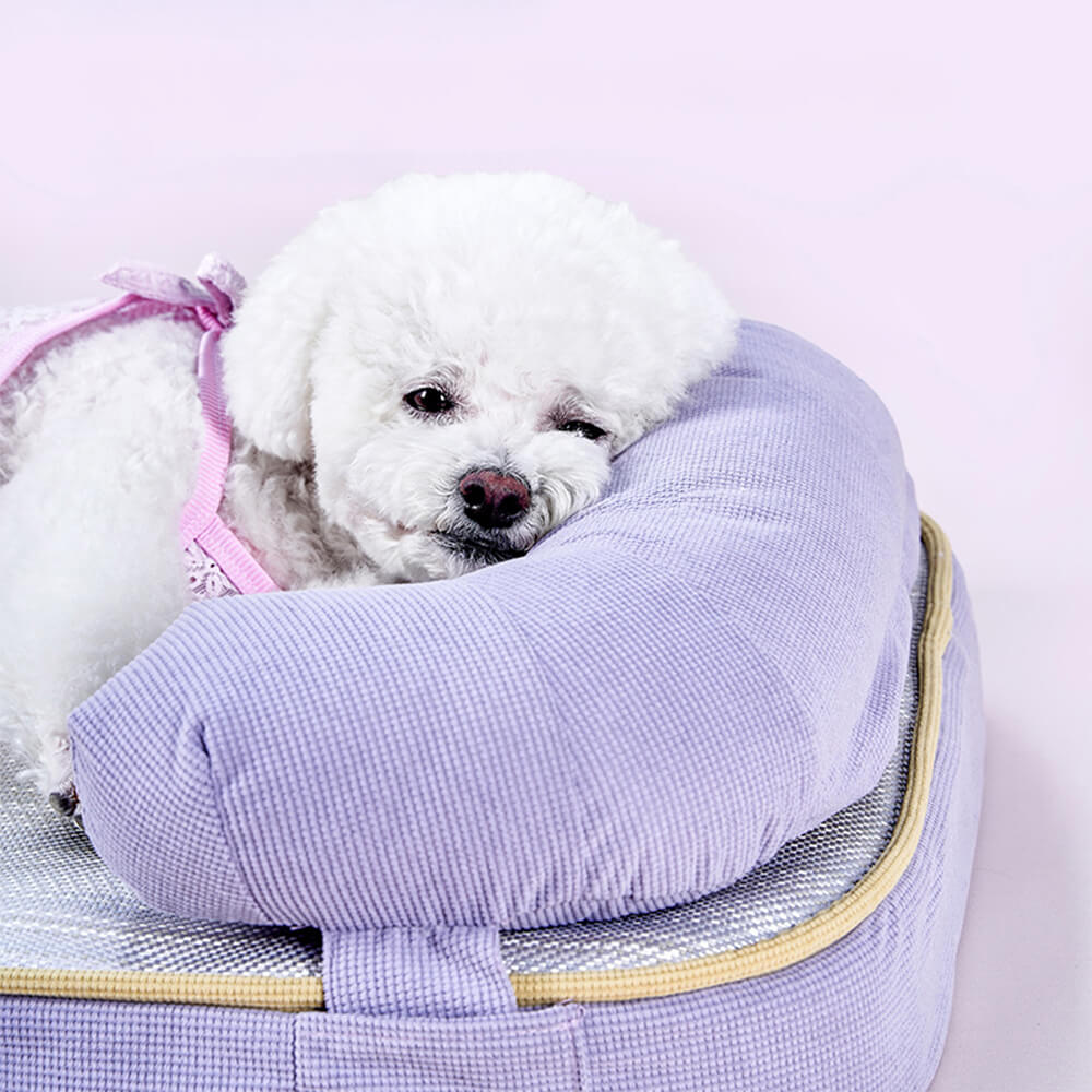 All Season Breathable Orthopedic Dog Bed with Waterproof Liner and Pillow