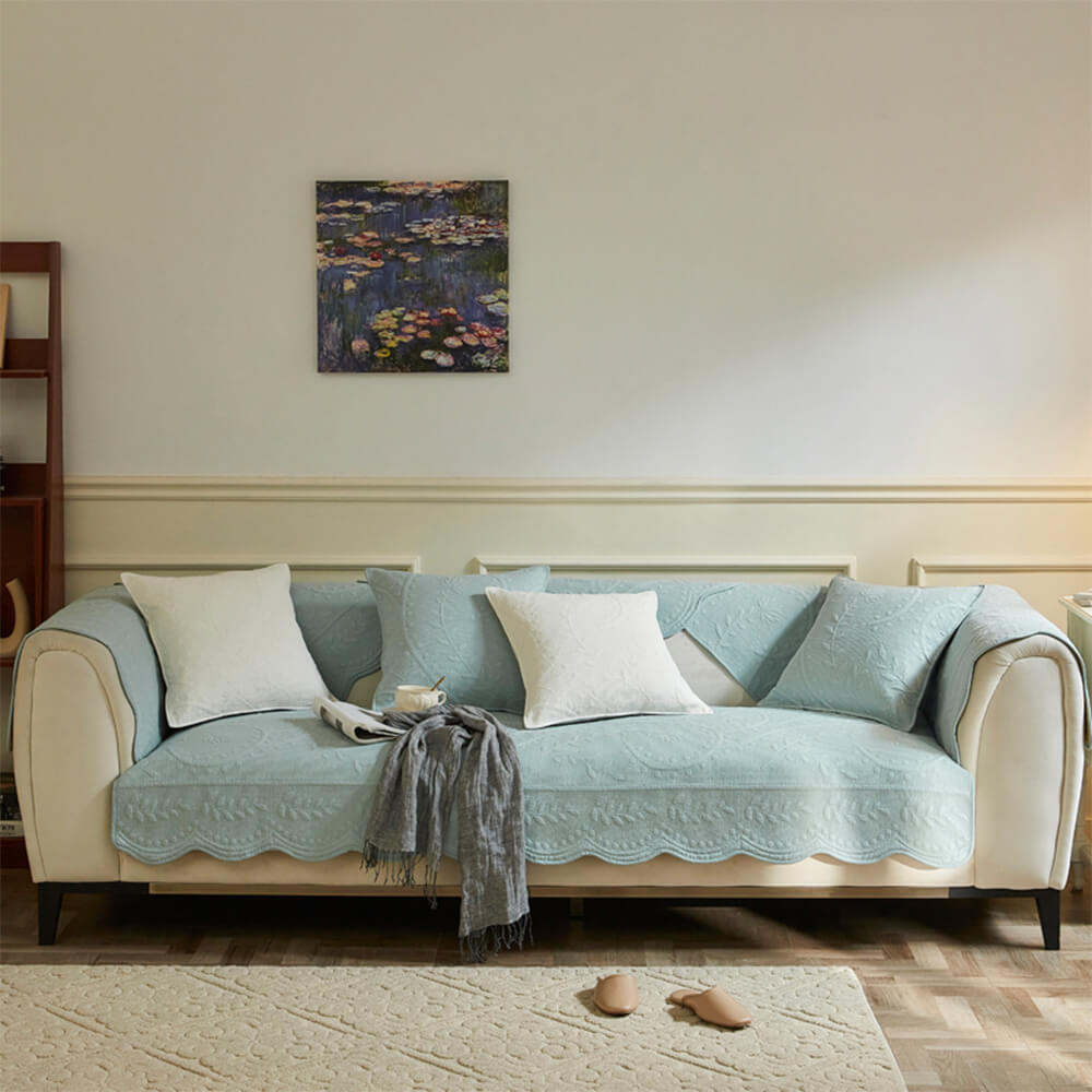 Boho Woven Textured Cotton Breathable Farmhouse Sofa Cover