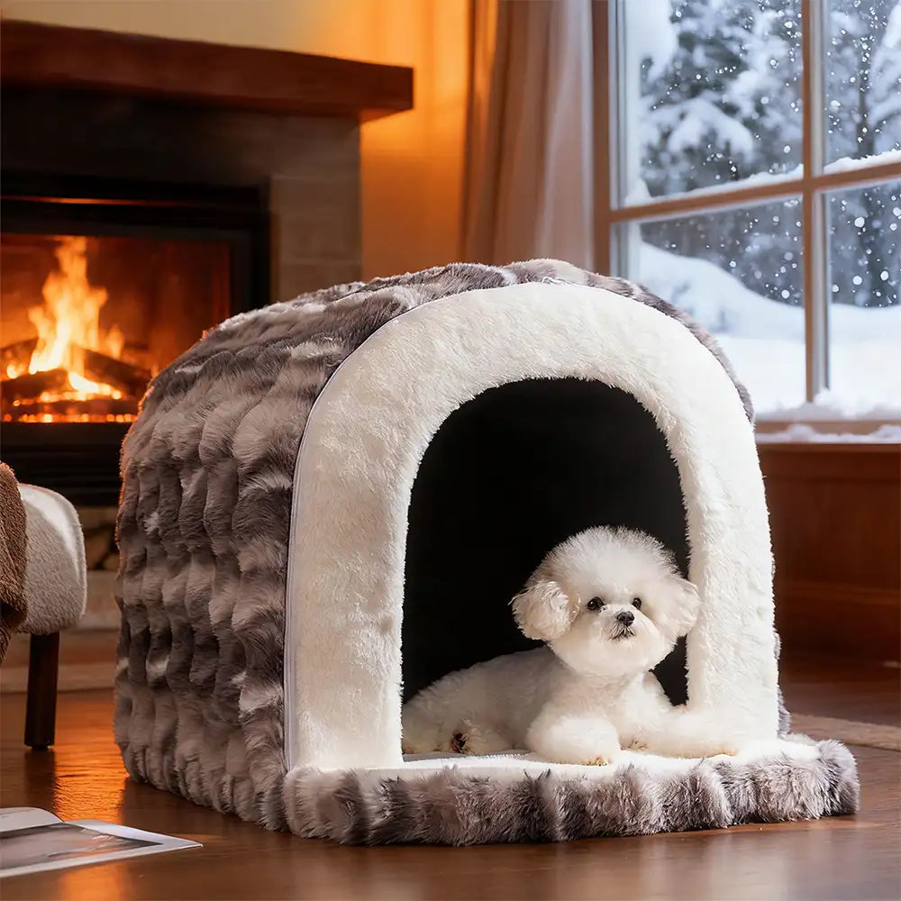 Cave-Style Warm Deep Sleeping Snug Cat Cave Dog House