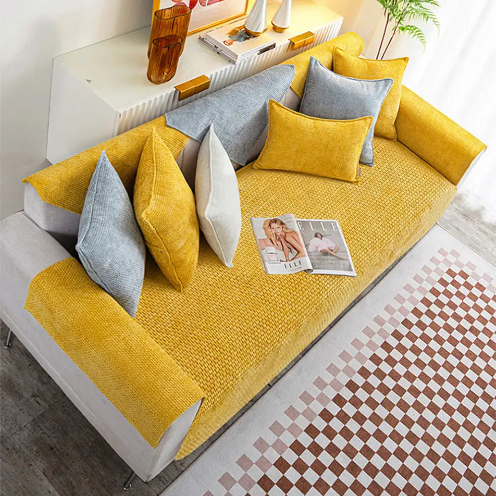 Cloud Woven Velvet Thick Scratch-Resistant Non-Slip Couch Cover