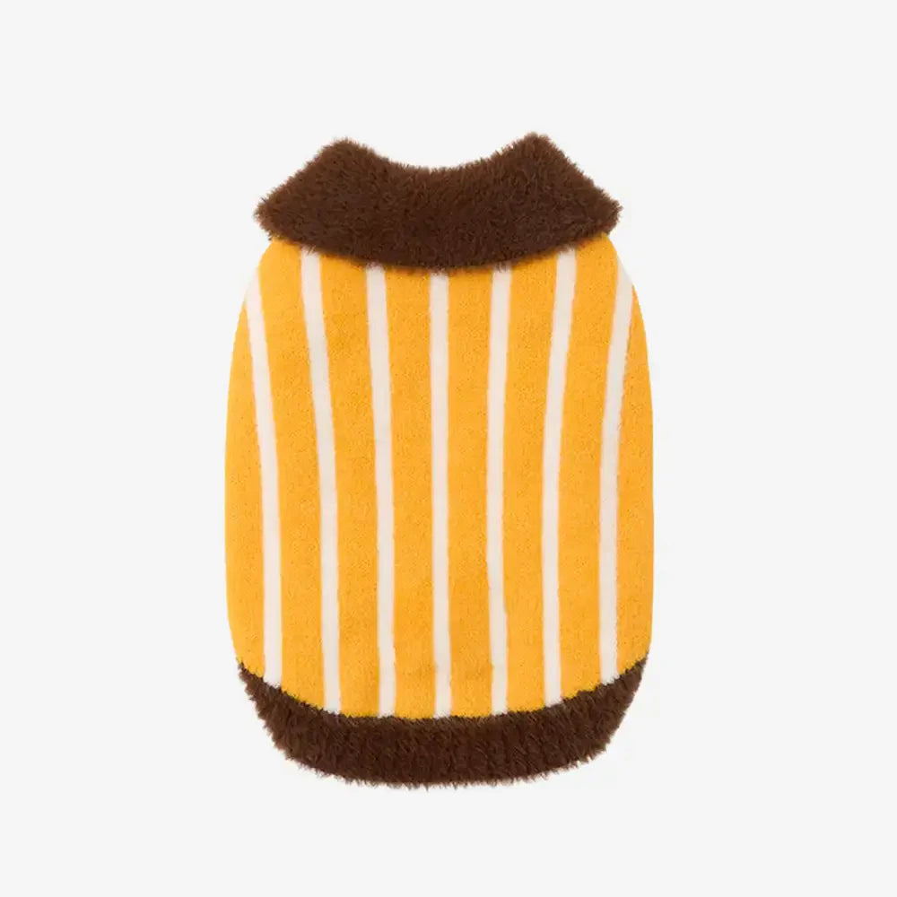 Colour Blocked Striped Polo Collar Dog Sweater For Small Dogs