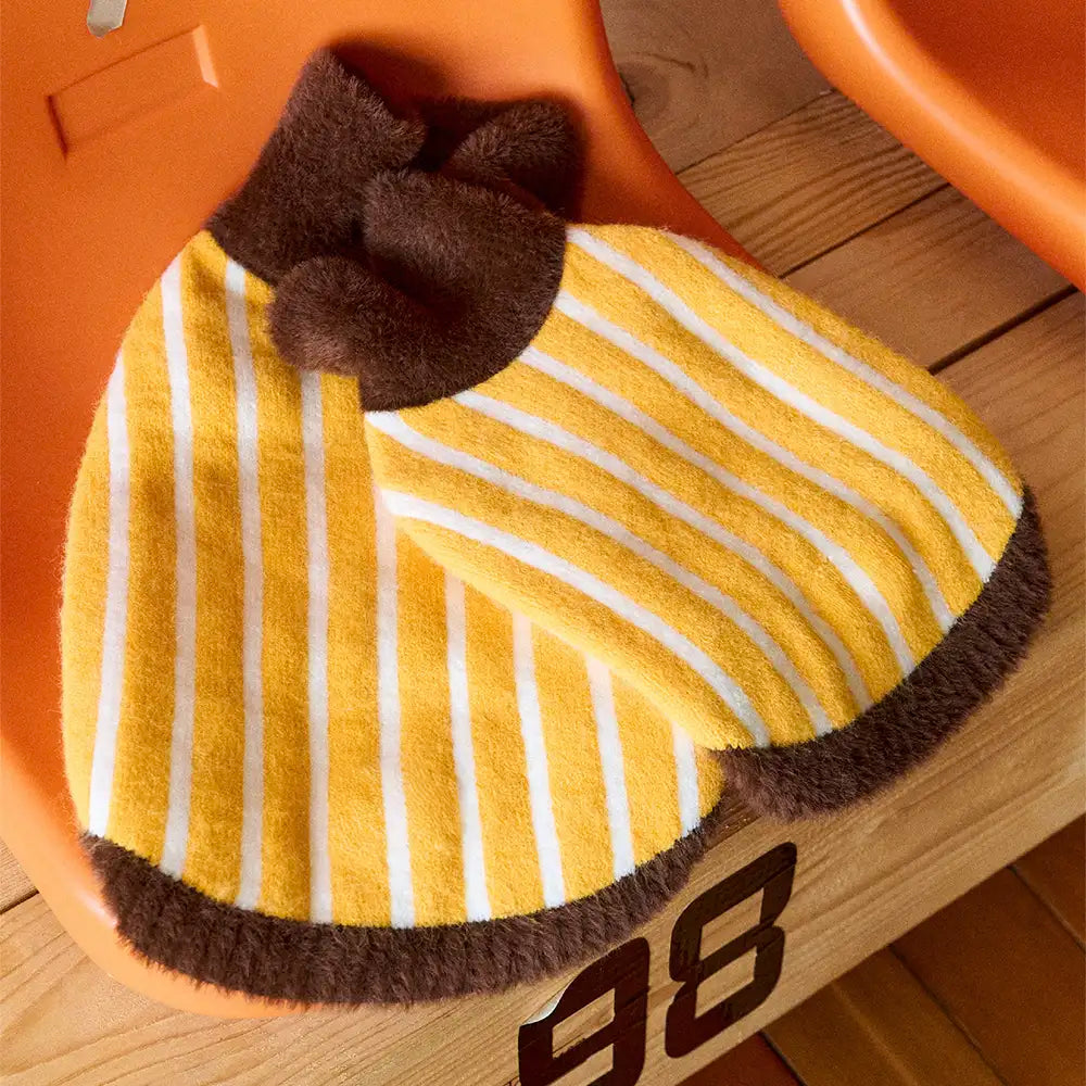 Colour Blocked Striped Polo Collar Dog Sweater For Small Dogs