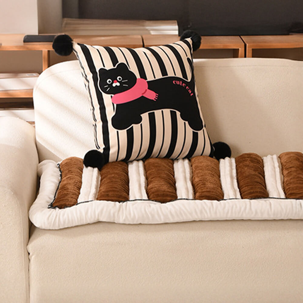 Comfort Plush Thickened Striped Non-Slip Sofa Cover