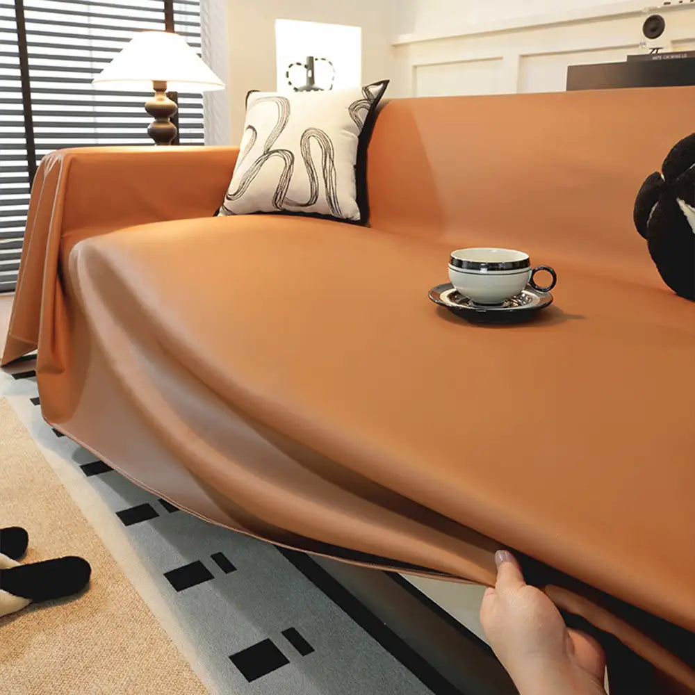 Faux Leather Waterproof Pet Hair-Resistant Sofa Protector Sofa Cover