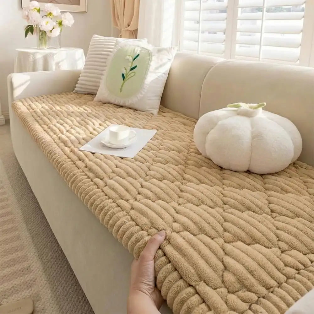 Fluffy Fuzzy Pet-Friendly Sofa Protector Washable Couch Cover Pet Mat