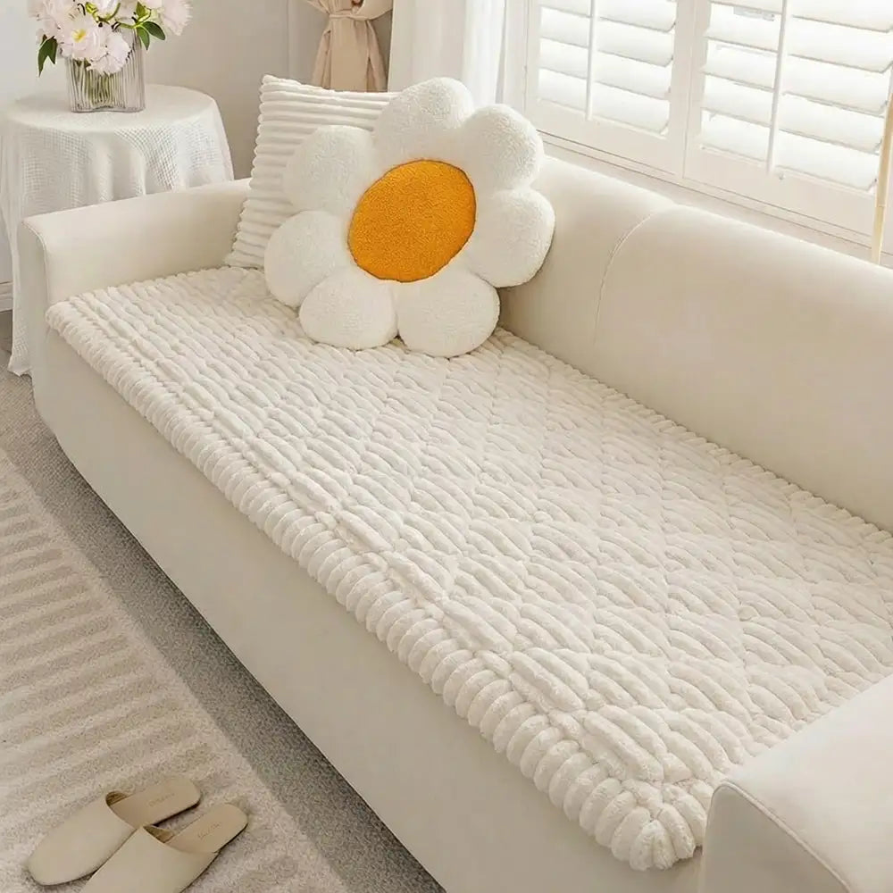 Fluffy Fuzzy Pet-Friendly Sofa Protector Washable Couch Cover Pet Mat