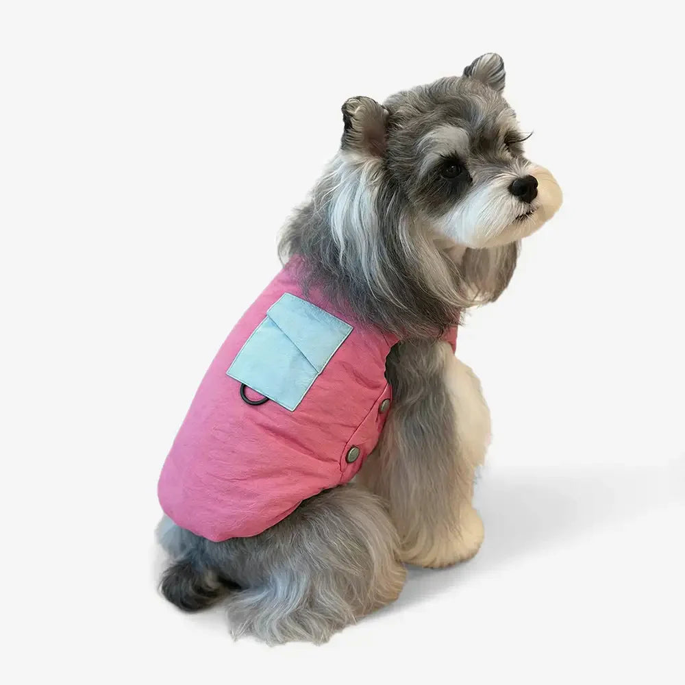 Functional Color-Block Dual-Sided Reversible Wear Dog Vest Coat