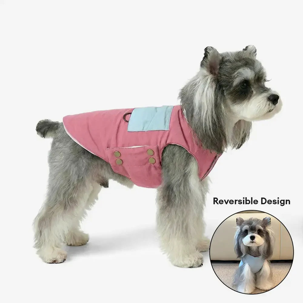 Functional Color-Block Dual-Sided Reversible Wear Dog Vest Coat