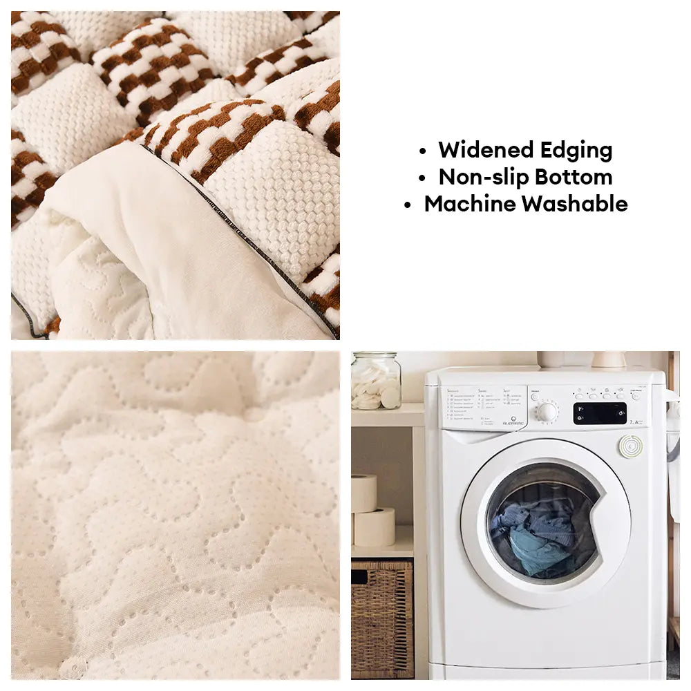 Handmade Plush Checkerboard Pet Mat Comfortable Sofa Cover