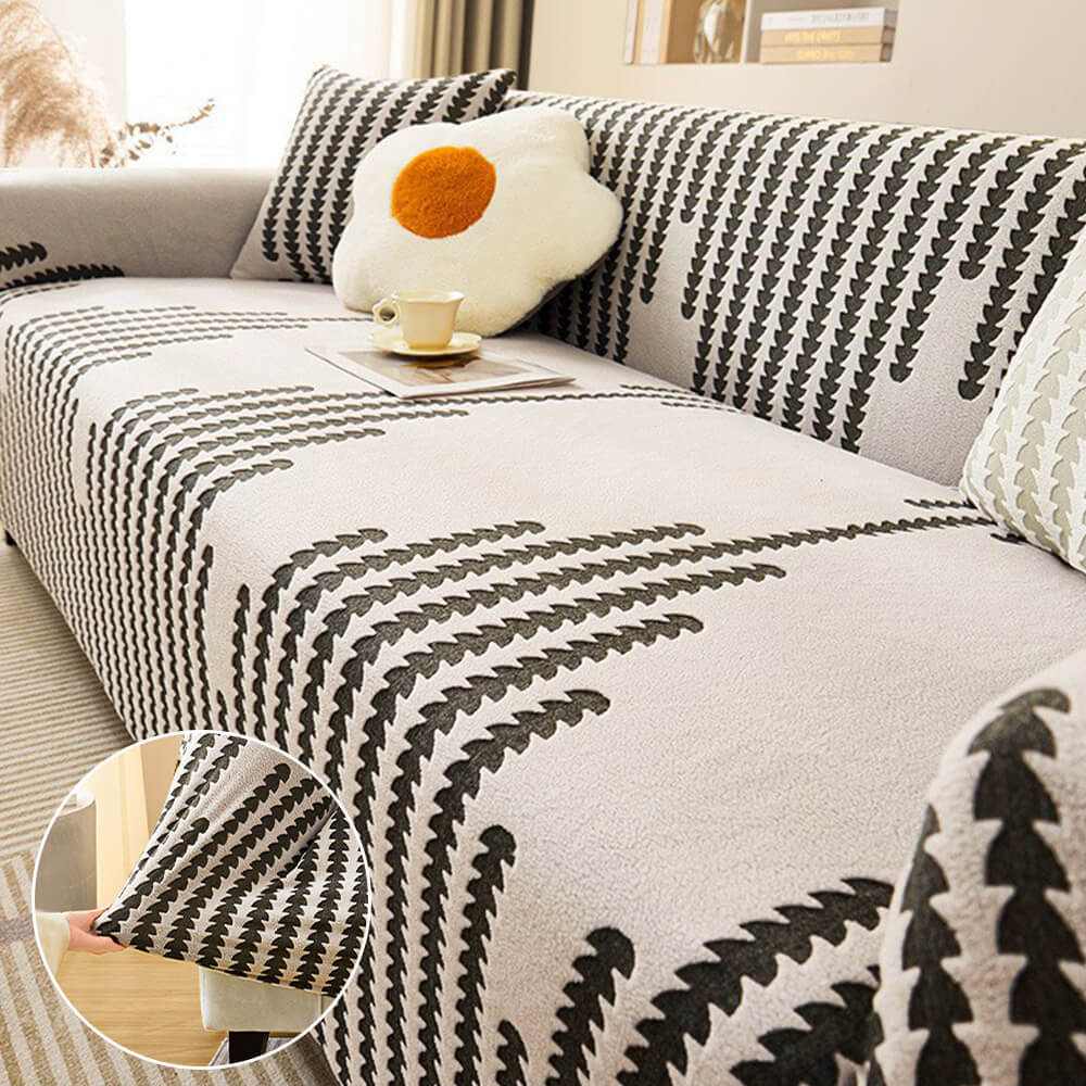 Herringbone Cozy Full-Wrap Stretch Magic Sofa Cover
