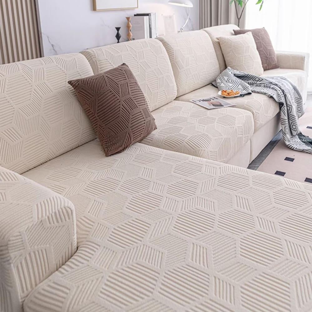 Honeycomb Pattern Water-resistant Stretch Full-Cover Magic Outdoor Sofa Cover