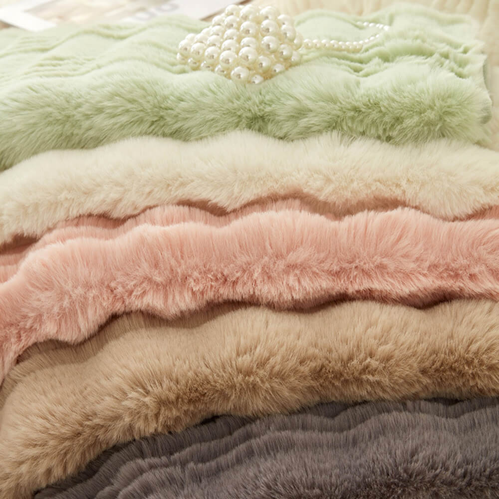 Modern Comfortable Faux Rabbit Fur Anti-Slip Sofa Cover