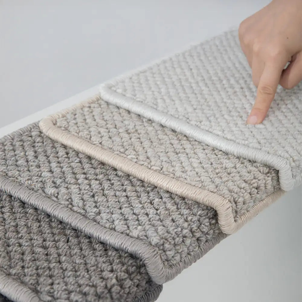 New Zealand Wool Blend Stair Protectors Tape Free Washable Carpet Stair Treads