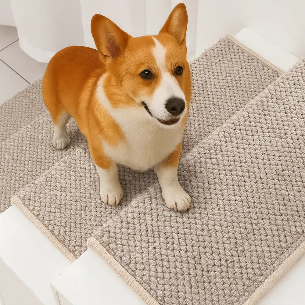 New Zealand Wool Blend Stair Protectors Tape Free Washable Carpet Stair Treads