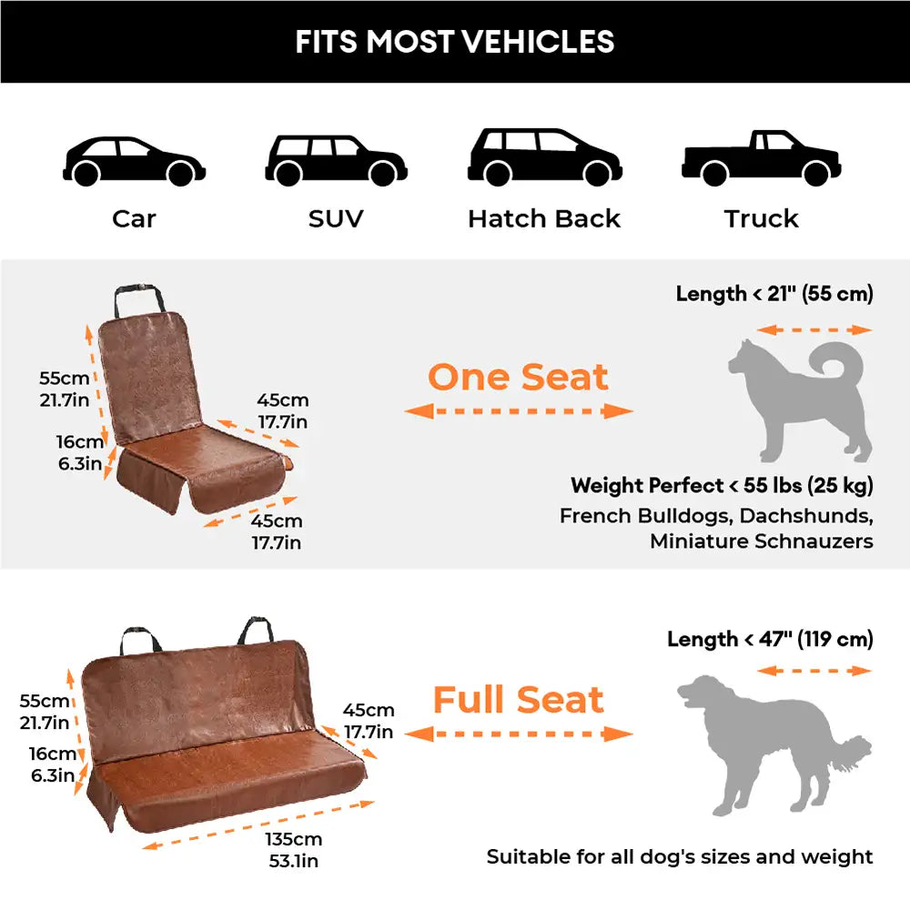 Pet Friendly Faux Leather Car Seat Mask - Waterproof And Stain Resistant