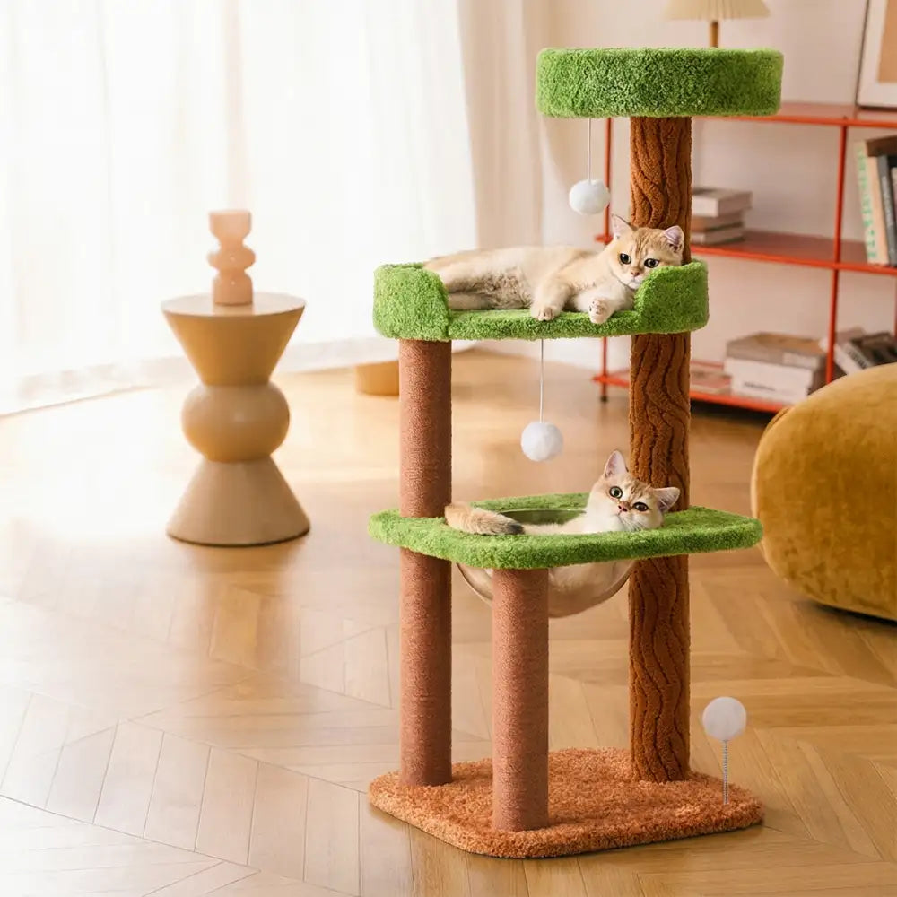 Playful Multi-Level Plush Activity Center Cat Tree with Space Capsule