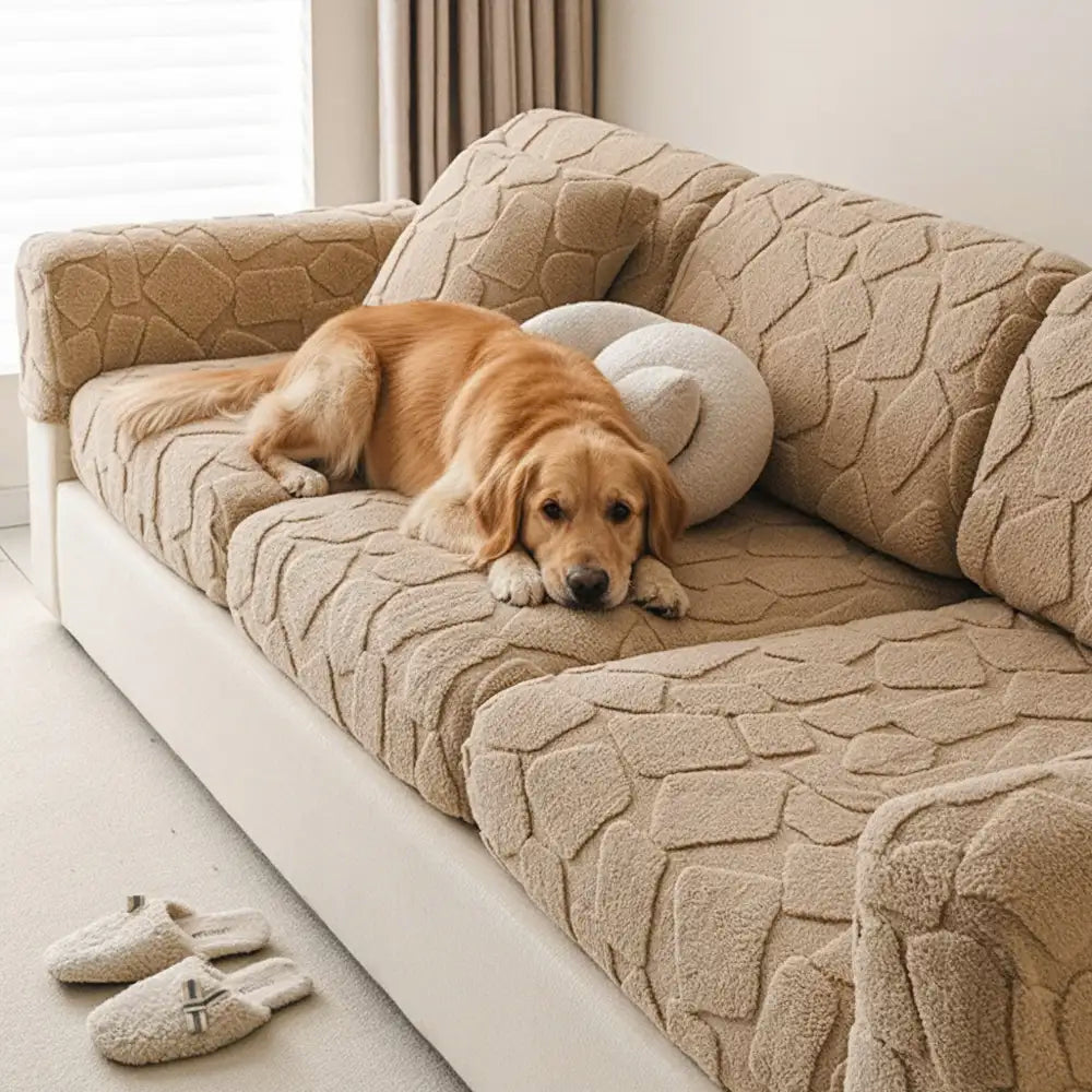 Plush Stone-Shaped Creative Texture Stretch Universal Fully Fitted Couch Cover
