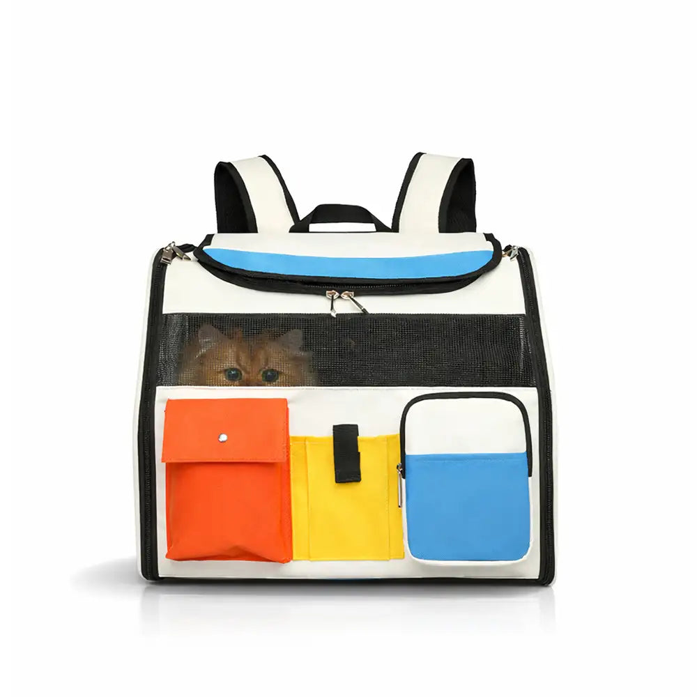 Portable Rolling Pet Backpack Carrier with Detachable Trolley