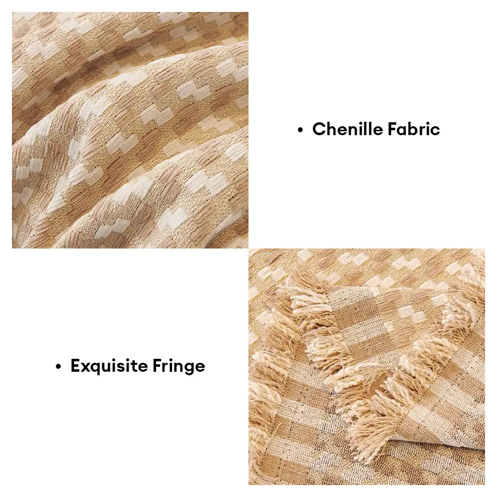 Puzzle Textured Chenille Scratch-Resistant Sofa Large Blanket Sofa Cover