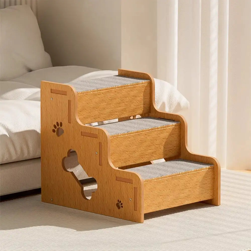 Safe Sturdy Wood Non-Slip Dog Ramp Stairs