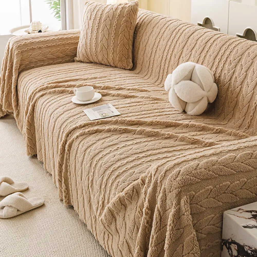 Simple Thickened Soft Fleece Fabric Sofa Protection Sofa Cover
