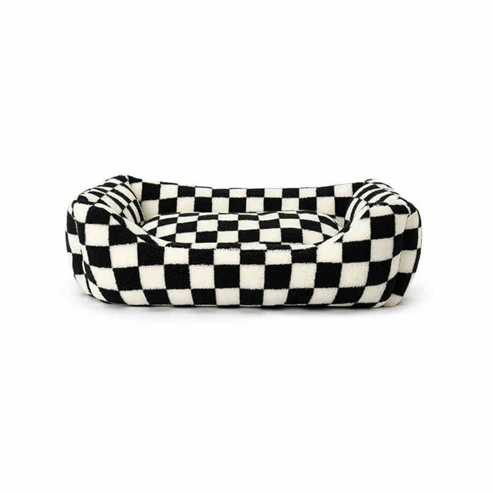 Stylish Checkerboard Warmth Removable Washable Dog Sofa Bed