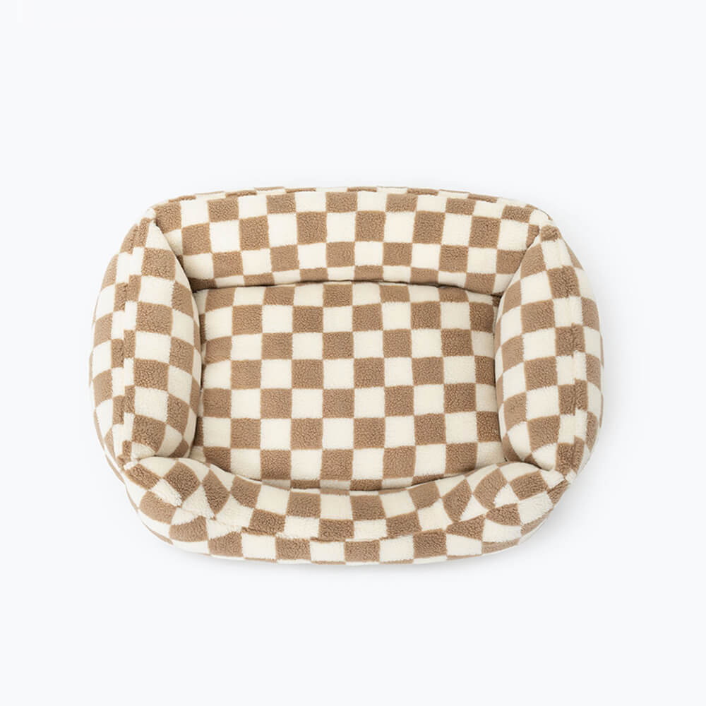 Stylish Checkerboard Warmth Removable Washable Dog Sofa Bed