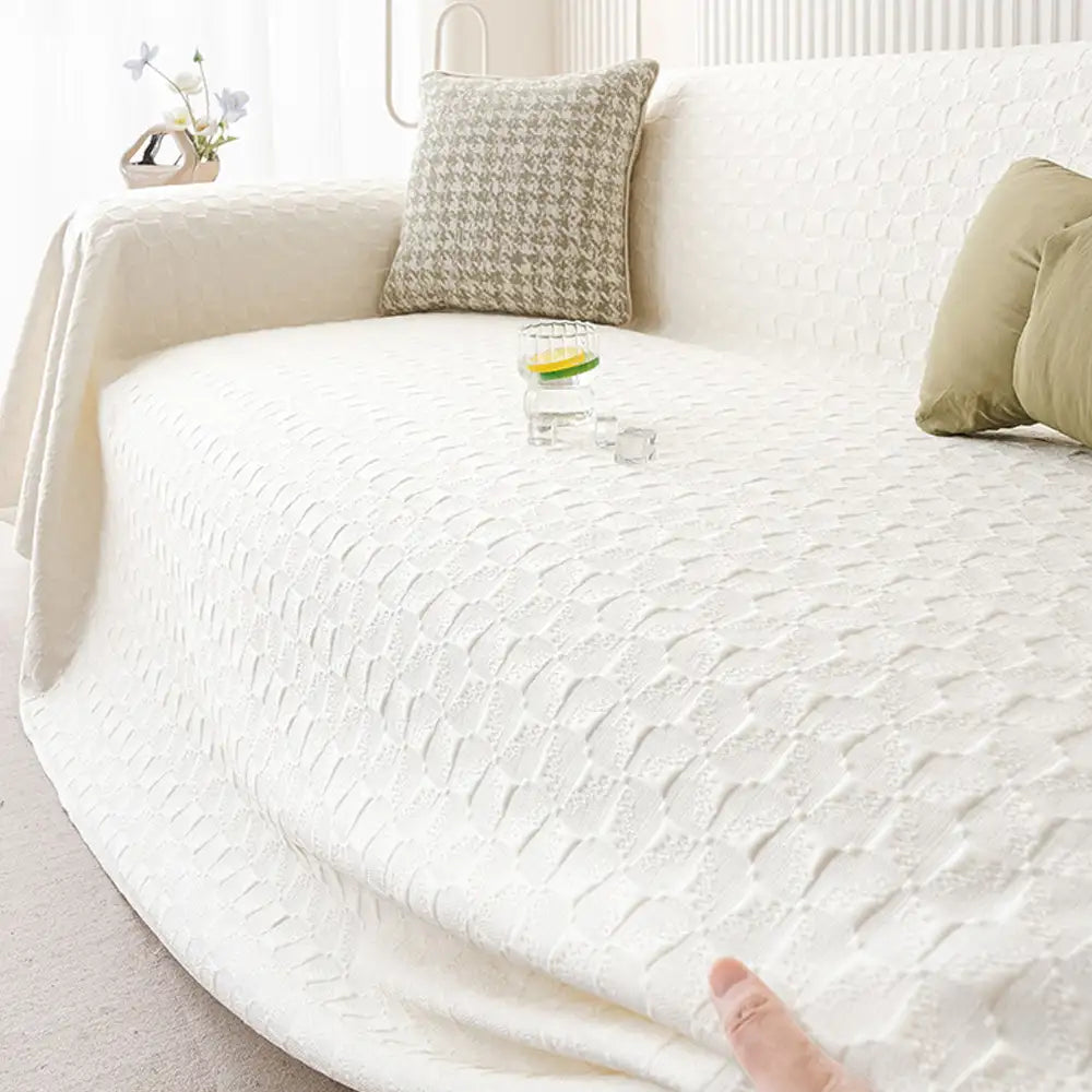 Textured Cooling Ice Silk Skin-Friendly Breathable Sofa Blanket Washable Sofa Cover