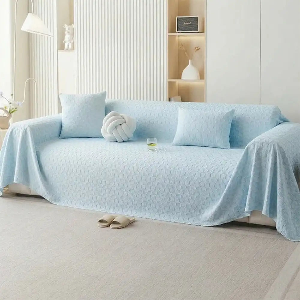 Textured Cooling Ice Silk Skin-Friendly Breathable Sofa Blanket Washable Sofa Cover