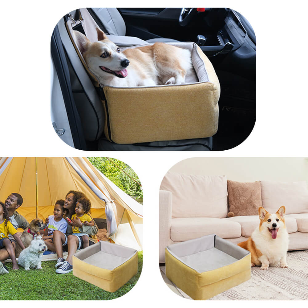 Siège de sécurité de voyage, lit de siège de voiture surélevé et épais pour chien