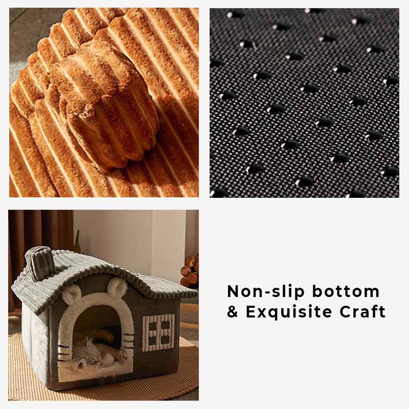 House Design Semi-Enclosed Cat Bed - FUNNYFUZZY