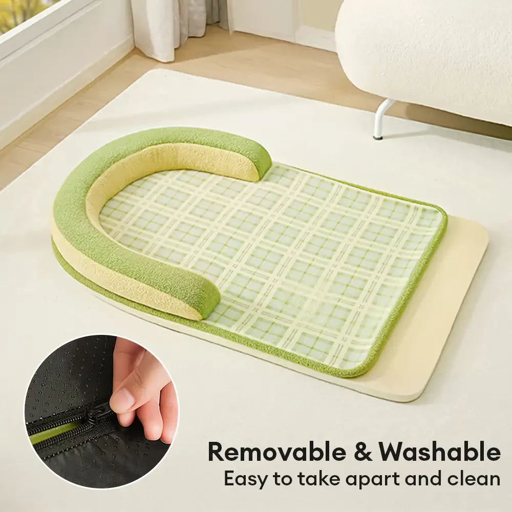 Vintage Plaid Spine Protection Large Dog Bed Pillow Dog Bed