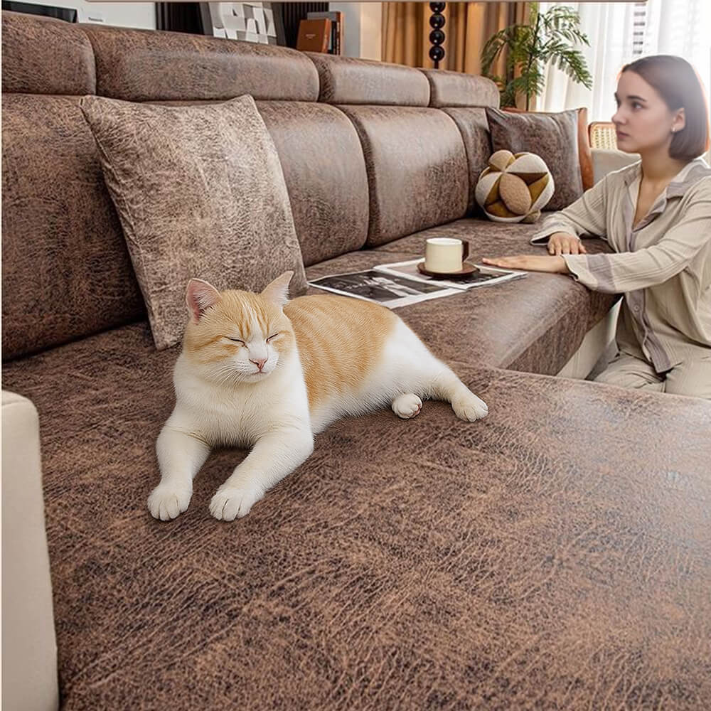 Vintage Water-repellent Silky Polyester Stretch Magic Sofa Cover