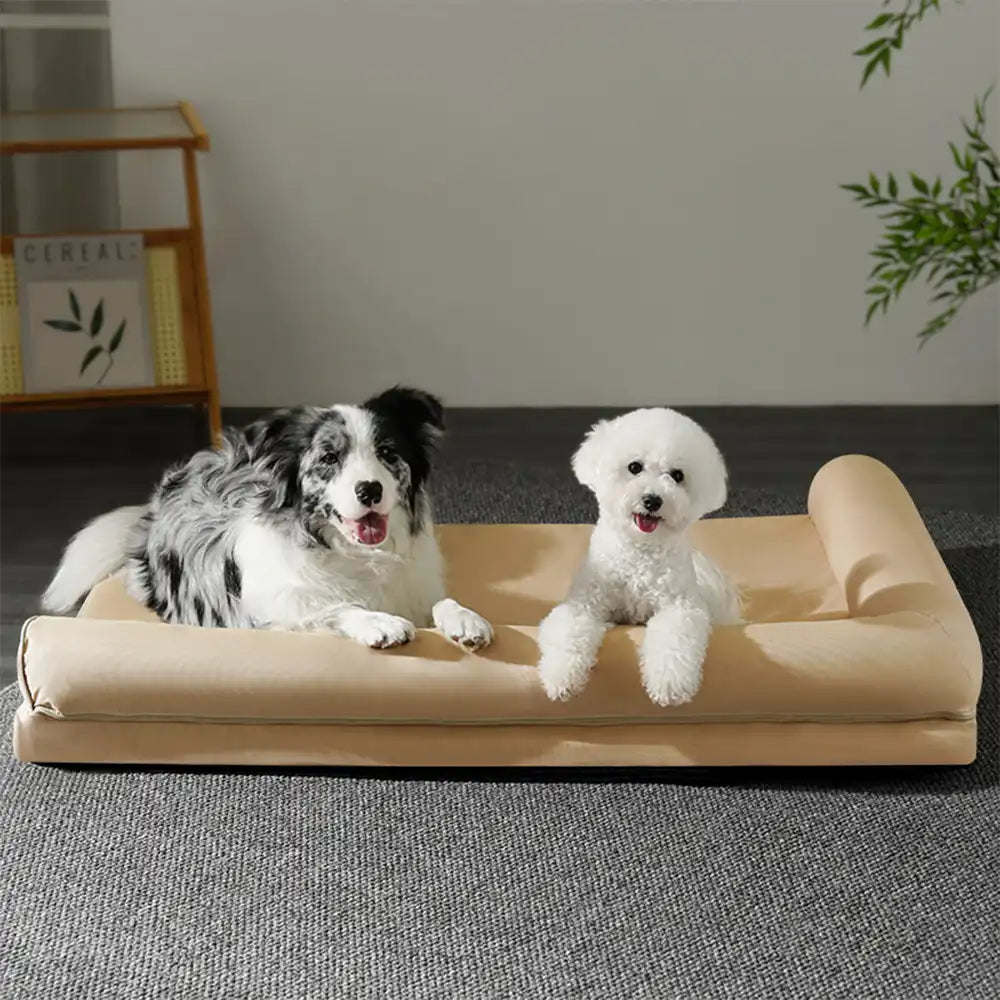 Waterproof Egg Foam Orthopedic Bed with L Bolster Sides Large Dog Bed