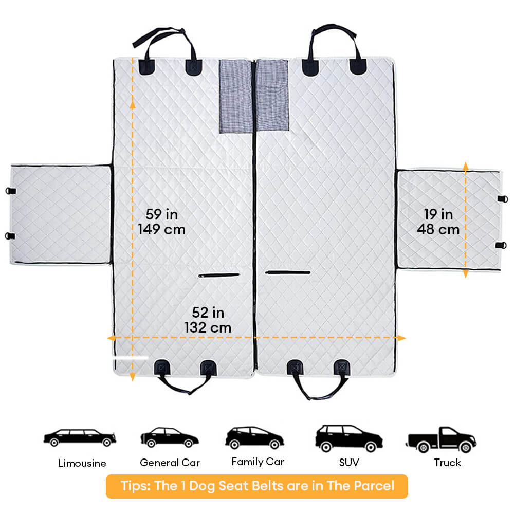 Waterproof Multi-Use Car Dog Seat Cover – Convertible Back Seat Protector for Pets