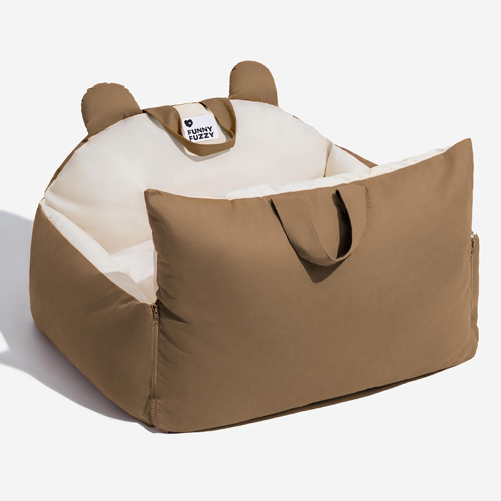 Bear Ears Pet Car Safety Bed Dog Car Seat Bed - FUNNYFUZZY