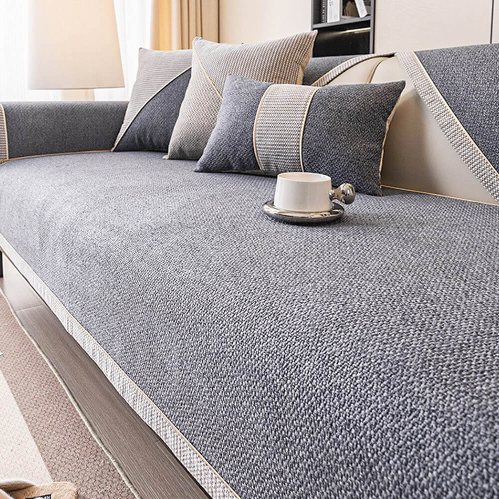 Breathable Woven Cotton Linen Non-Slip Outdoor Sofa Cover