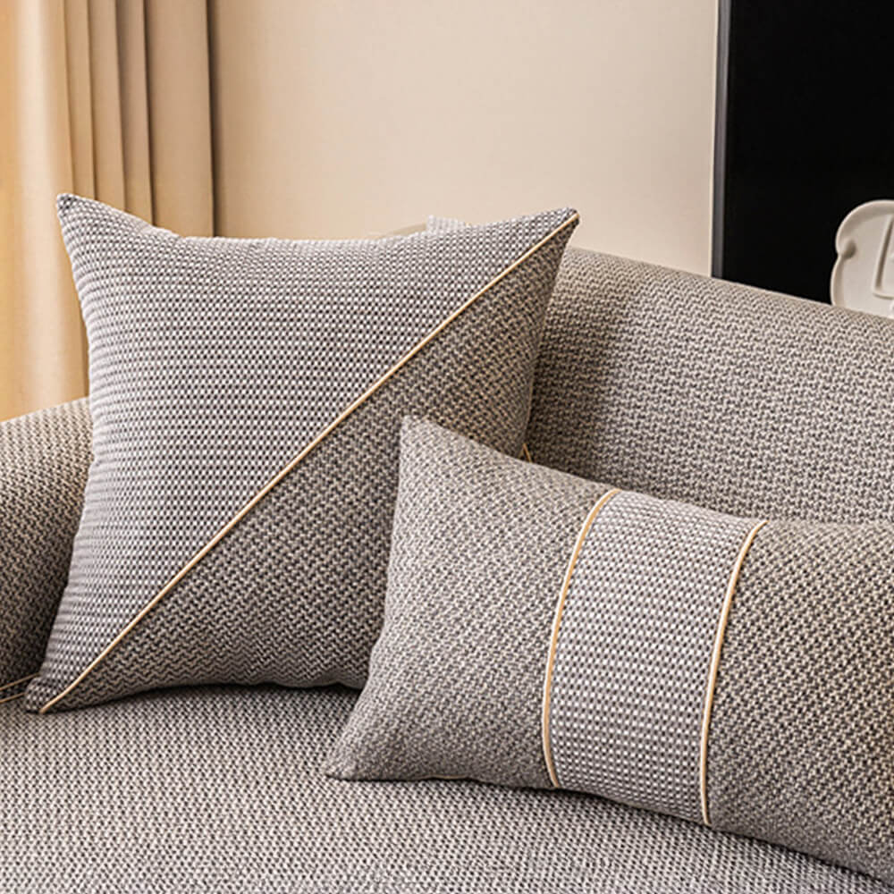 Breathable Woven Cotton Linen Non-Slip Outdoor Sofa Cover