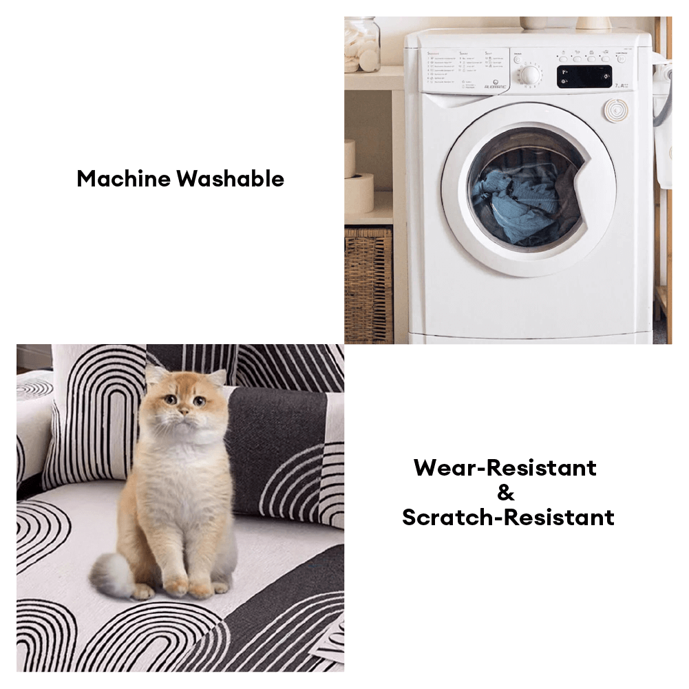 Chenille Arch Pattern Scratch-Resistant Sofa Cover