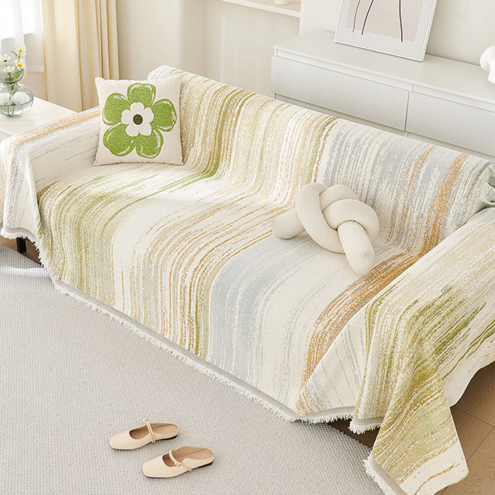 Colorful Rainbow Gradient Full Sofa Drape Throw Sofa Cover